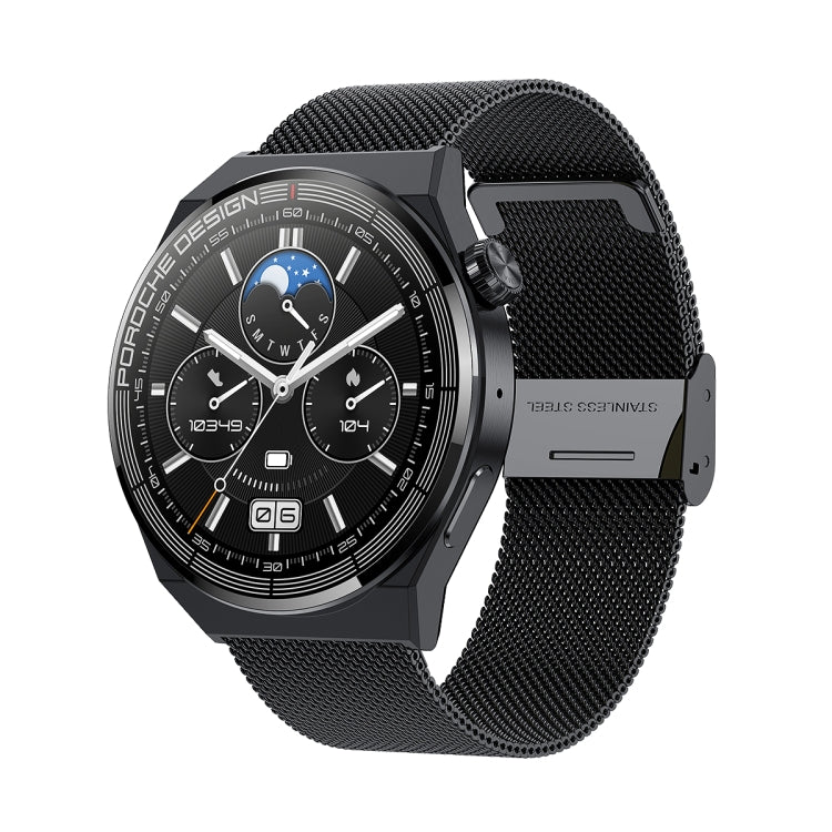 Ochstin 5HK46P 1.36 inch Round Screen Steel Strap Smart Watch with Bluetooth Call Function(Black) - free shipping - PMC TechLife - Order now!