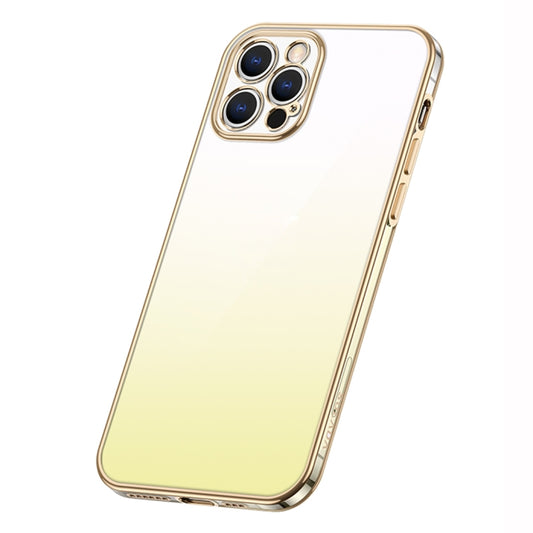 For iPhone 14 Pro SULADA Iridescence Series Plating Transparent Gradient Phone Case(Gold) - iPhone 14 Pro Cases by SULADA | Online Shopping South Africa | PMC Jewellery | Buy Now Pay Later Mobicred