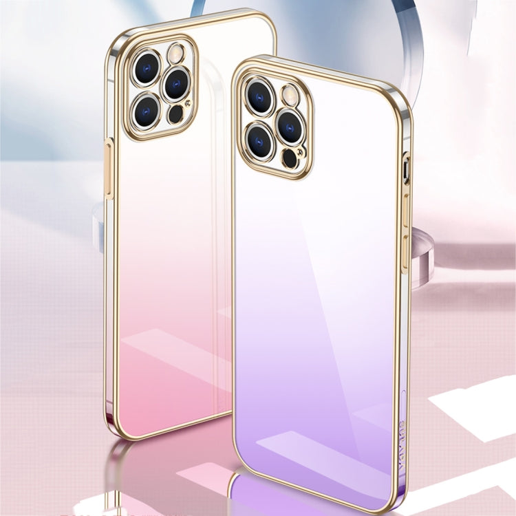 For iPhone 14 Pro SULADA Iridescence Series Plating Transparent Gradient Phone Case(Purple) - iPhone 14 Pro Cases by SULADA | Online Shopping South Africa | PMC Jewellery