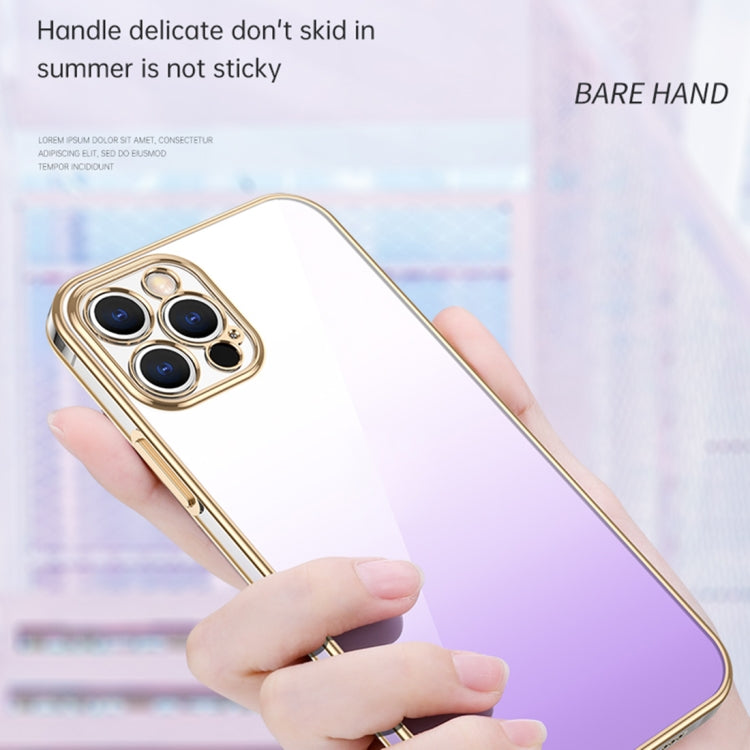 For iPhone 14 Pro SULADA Iridescence Series Plating Transparent Gradient Phone Case(Purple) - iPhone 14 Pro Cases by SULADA | Online Shopping South Africa | PMC TechLife | Buy Now Pay Later Mobicred