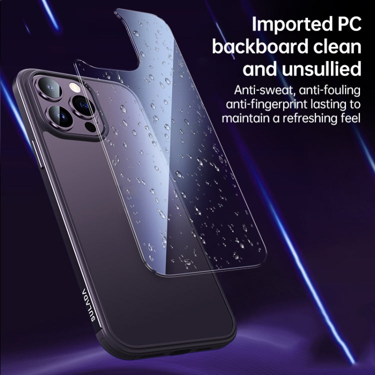 For iPhone 14 SULADA Metal Frame + Nano Glass + TPU Phone Case(Dark Purple) - iPhone 14 Cases by SULADA | Online Shopping South Africa | PMC Jewellery