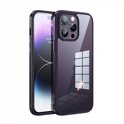 For iPhone 14 Pro Max SULADA Metal Frame + Nano Glass + TPU Phone Case(Dark Purple) - iPhone 14 Pro Max Cases by SULADA | Online Shopping South Africa | PMC Jewellery