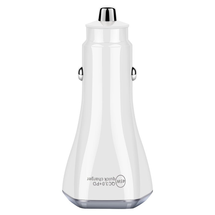 ACC-319PD 45W USB+Dual Type-C Fast Charge Car Charger(White) - Car Charger by PMC Jewellery | Online Shopping South Africa | PMC Jewellery