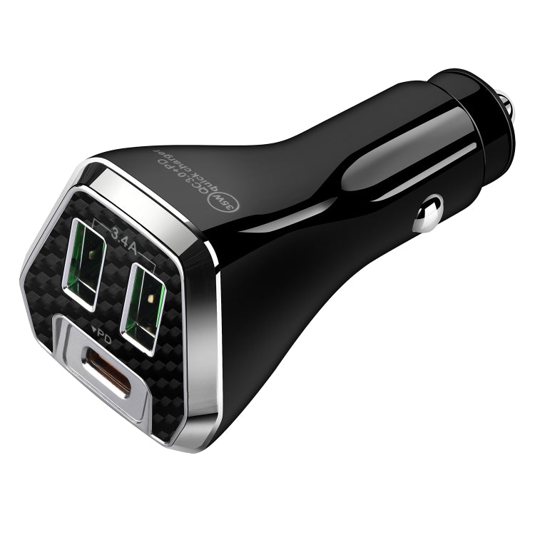 ACC-320PD 35W Dual USB+USB-C/Type-C Fast Charge Car Charger(Black) - Car Charger by PMC Jewellery | Online Shopping South Africa | PMC Jewellery