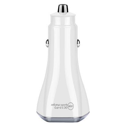 ACC-320PD 35W Dual USB+USB-C/Type-C Fast Charge Car Charger(White) - Car Charger by PMC Jewellery | Online Shopping South Africa | PMC Jewellery