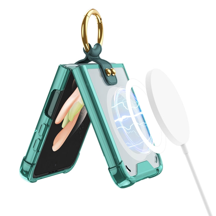 For Samsung Galaxy Z Flip3 5G GKK MagSafe Airbag Shockproof Phone Case with Ring Holder(Transparent) - Galaxy Phone Cases by GKK | Online Shopping South Africa | PMC Jewellery