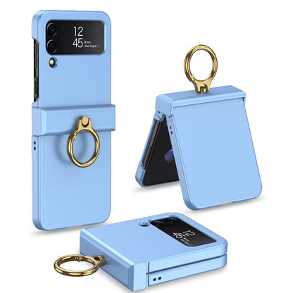 For Samsung Galaxy Z Flip4 GKK Ultrathin Hinge Full Coverage Phone Case with Ring Holder(Blue) - Galaxy Z Flip4 5G Cases by GKK | Online Shopping South Africa | PMC Jewellery