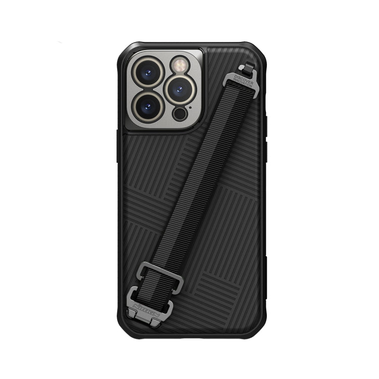 For iPhone 14 Pro Max NILLKIN MagSafe Full Coverage Phone Case with Wrist Strap(Black) - iPhone 14 Pro Max Cases by NILLKIN | Online Shopping South Africa | PMC Jewellery