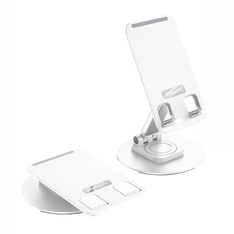 Borofone BH75 Flawless Foldable Rotating Desktop Mobile Phone Tablet Holder(White) - Desktop Holder by Borofone | Online Shopping South Africa | PMC Jewellery