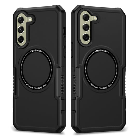 For Samsung Galaxy S21 FE 5G MagSafe Shockproof Armor Phone Case(Black) - Galaxy Phone Cases by PMC Jewellery | Online Shopping South Africa | PMC Jewellery | Buy Now Pay Later Mobicred