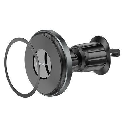 Borofone BH77 Seaside Air Outlet Ring Magnetic Car Holder(Metal Grey) - Car Holders by Borofone | Online Shopping South Africa | PMC Jewellery