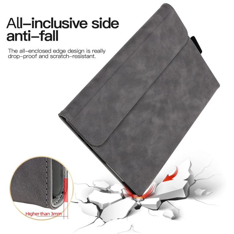 For Microsoft Surface Pro 9 / Surface Pro 10 Sheepskin All-Inclusive Shockproof Protective Case with Power Bag(Grey) - Others by PMC TechLife | Online Shopping South Africa | PMC TechLife | Buy Now Pay Later Mobicred
