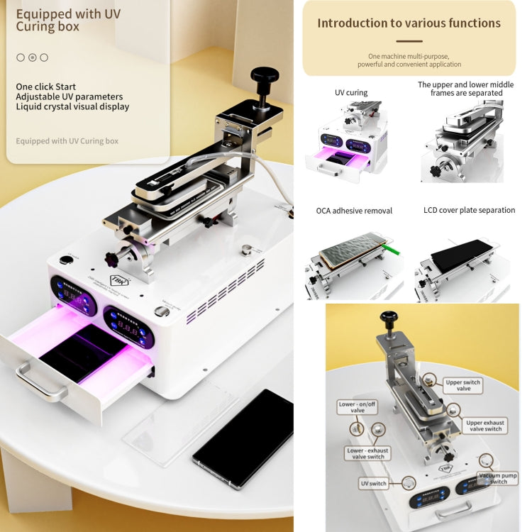 TBK 258S Intelligent Multi-function UV Cured Disassembly Machine, Plug:AU Plug - free shipping - PMC TechLife - Order now!