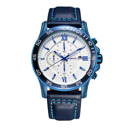 OCHSTIN 6068A Multifunctional Quartz Waterproof Luminous Men Watch(Royal Blue+Blue) - Leather Strap Watches by OCHSTIN | Online Shopping South Africa | PMC Jewellery | Buy Now Pay Later Mobicred