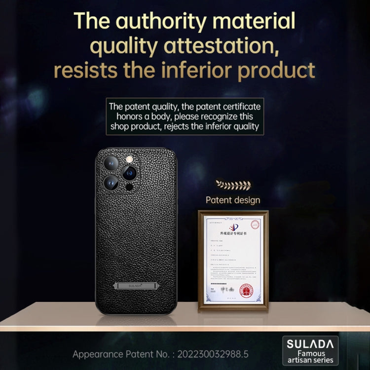 For iPhone 13 Pro SULADA Invisible Bracket Leather Back Cover Phone Case(Blue) - iPhone 13 Pro Cases by SULADA | Online Shopping South Africa | PMC TechLife | Buy Now Pay Later Mobicred