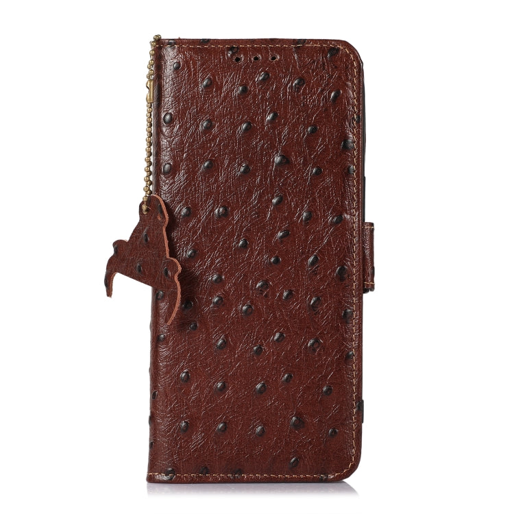 For Xiaomi 13 Ostrich Pattern Genuine Leather RFID Phone Case(Coffee) - 13 Cases by PMC TechLife | Online Shopping South Africa | PMC TechLife