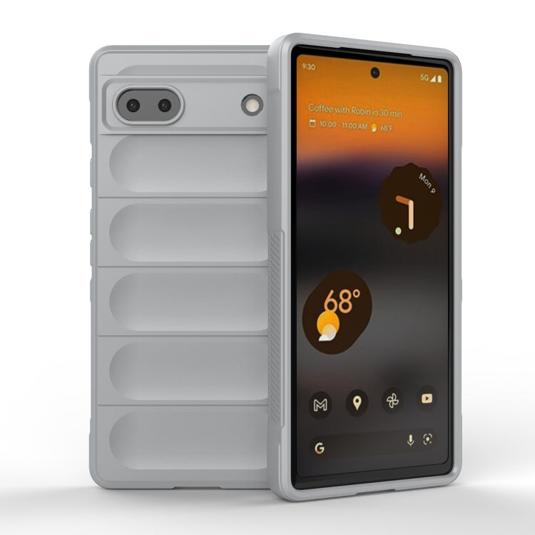 For Google Pixel 6a Magic Shield TPU + Flannel Phone Case(Grey) - Google Cases by PMC TechLife | Online Shopping South Africa | PMC TechLife | Buy Now Pay Later Mobicred
