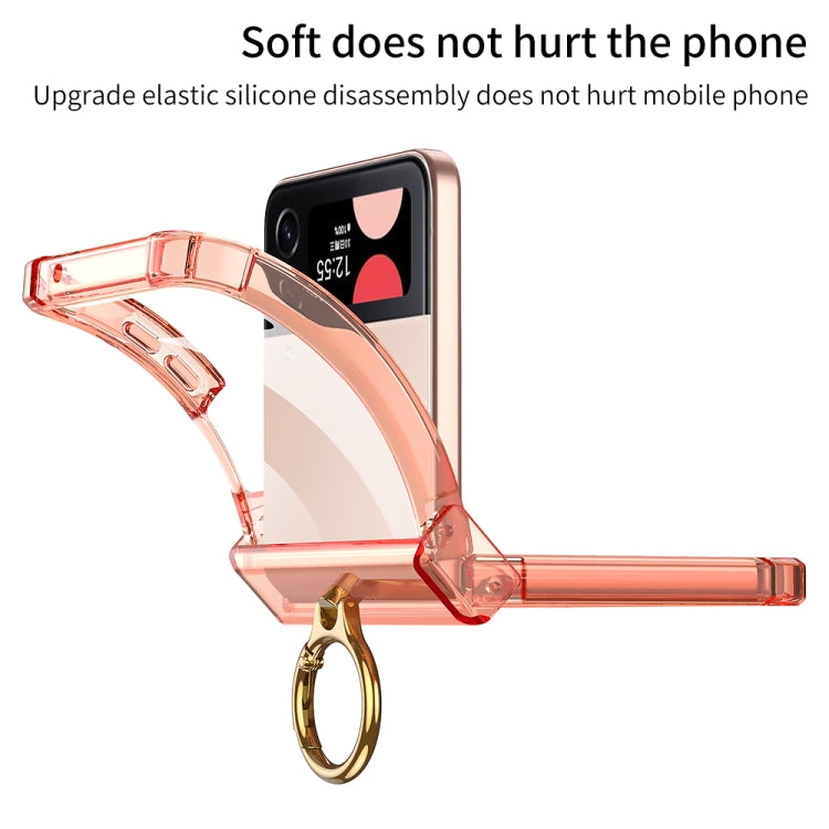 For Samsung Galaxy Z Flip4 GKK MagSafe Airbag Hinge Shockproof Phone Case with Ring Holder(Orange) - Galaxy Z Flip4 5G Cases by GKK | Online Shopping South Africa | PMC Jewellery