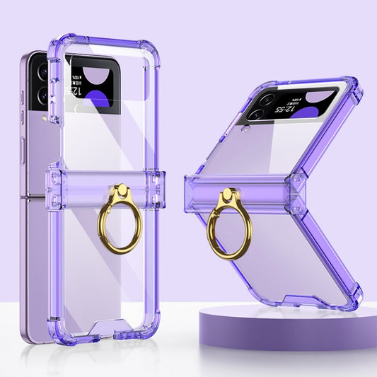 For Samsung Galaxy Z Flip4 GKK Airbag Hinge Shockproof Phone Case with Ring Holder(Purple) - Galaxy Z Flip4 5G Cases by GKK | Online Shopping South Africa | PMC Jewellery