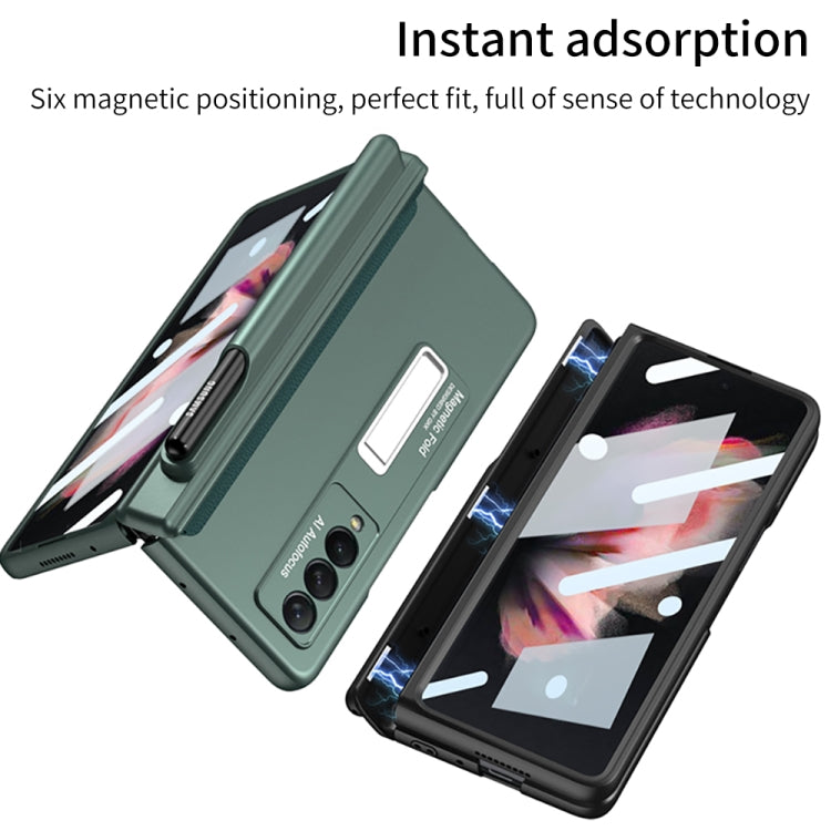 For Samsung Galaxy Z Fold3 5G GKK Full Coverage Magnetic Fold Hinge Shockproof Phone Case with Pen Slots(Black) - Galaxy Phone Cases by GKK | Online Shopping South Africa | PMC Jewellery