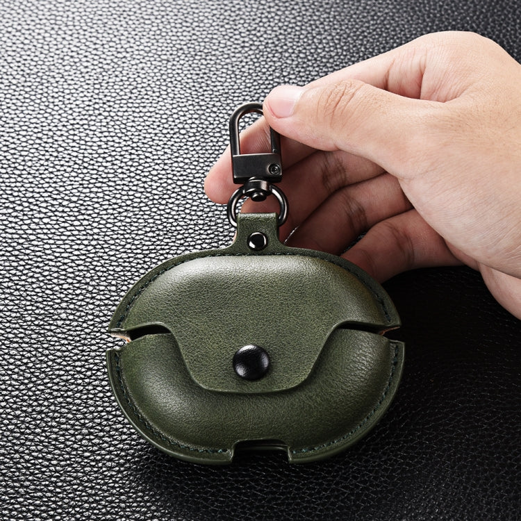 For Huawei FreeBuds Pro Business Leather Earphone Protective Case with Hook(Green) - Huawei Earphone Case by PMC TechLife | Online Shopping South Africa | PMC TechLife