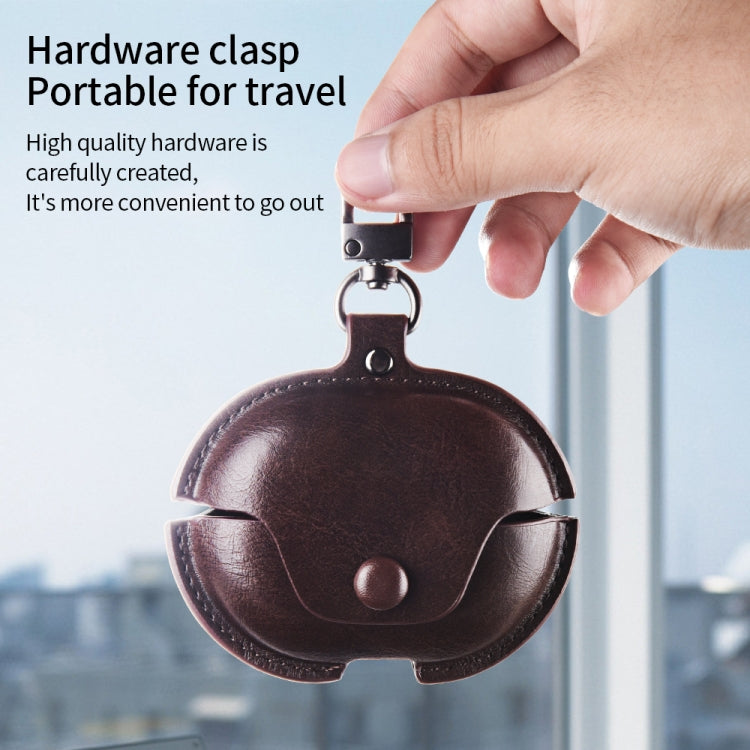For Huawei FreeBuds Pro Business Leather Earphone Protective Case with Hook(Green) - Huawei Earphone Case by PMC TechLife | Online Shopping South Africa | PMC TechLife