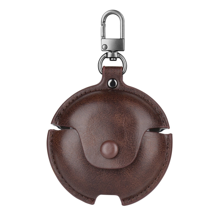 For Huawei FreeBuds 4i / 5i Business Leather Earphone Protective Case with Hook(Dark Brown) - Huawei Earphone Case by PMC TechLife | Online Shopping South Africa | PMC TechLife | Buy Now Pay Later Mobicred