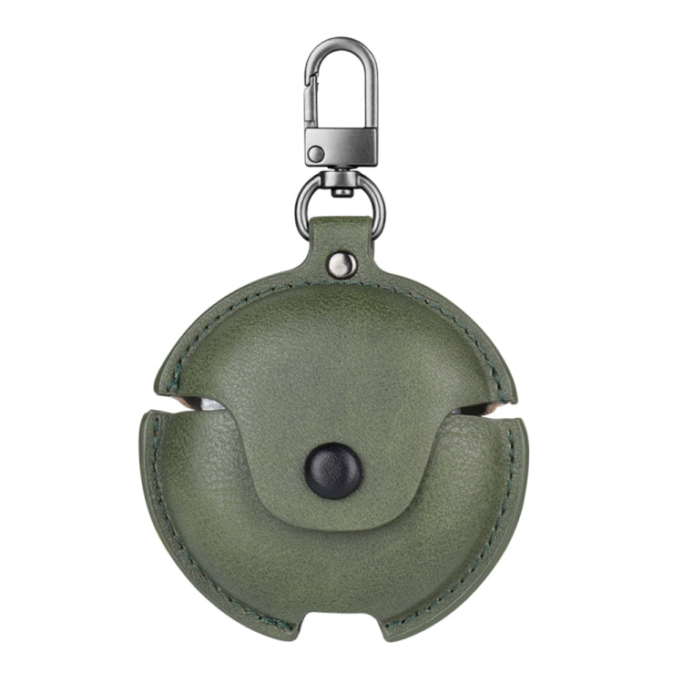 For Huawei FreeBuds 4 Business Leather Earphone Protective Case with Hook(Green) - Huawei Earphone Case by PMC TechLife | Online Shopping South Africa | PMC TechLife