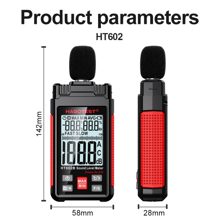 HABOTEST HT602B Multifunctional Digital Display Noise Decibel Tester - free shipping - PMC TechLife - Order now!