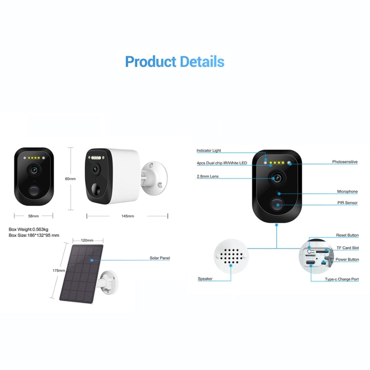 ESCAM QF370 3MP Cloud Storage PT WIFI Solar Panel IP Camera with PIR Alarm Support Night Vision & Two Way Audio - free shipping - PMC TechLife - Order now!