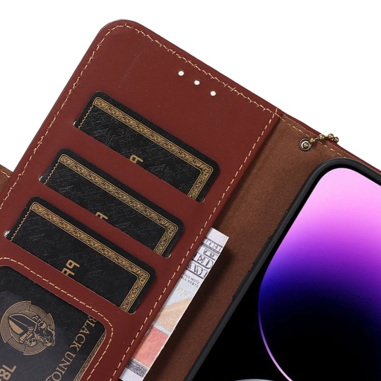 For Xiaomi 13 Genuine Leather Magnetic RFID Leather Phone Case(Coffee) - 13 Cases by PMC TechLife | Online Shopping South Africa | PMC TechLife
