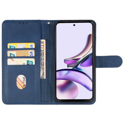 For Motorola Moto G13 / G23 Leather Phone Case(Blue) - Motorola Cases by PMC Jewellery | Online Shopping South Africa | PMC Jewellery