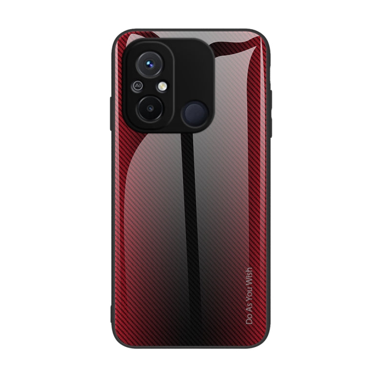 For Xiaomi Redmi 12C Texture Gradient Glass TPU Phone Case(Red) - free shipping - PMC TechLife - Order now!