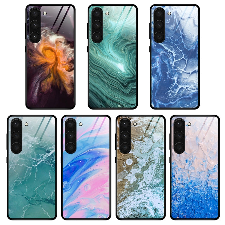 For Samsung Galaxy S23+ 5G Marble Pattern Glass Phone Case(Beach) - free shipping - PMC TechLife - Order now!