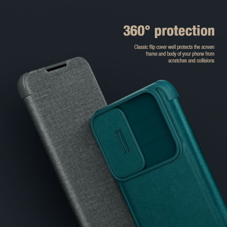 For Samsung Galaxy S23+ 5G NILLKIN QIN Series Pro Sliding Camera Cover Design Leather Phone Case(Green) - Galaxy S23+ 5G Cases by NILLKIN | Online Shopping South Africa | PMC Jewellery