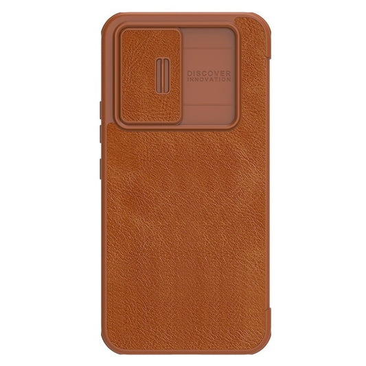 For Samsung Galaxy A54 5G NILLKIN QIN Series Pro Sliding Camera Cover Design Leather Phone Case(Brown) - Galaxy Phone Cases by NILLKIN | Online Shopping South Africa | PMC Jewellery