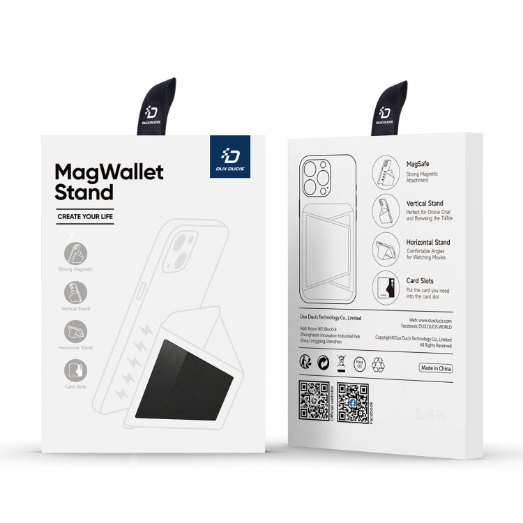 DUX DUCIS Universal Magnetic PU Leathe Card Bag With Holder (Black) - Universal Leather Case by DUX DUCIS | Online Shopping South Africa | PMC TechLife | Buy Now Pay Later Mobicred