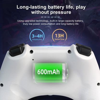 398 Bluetooth 5.0 Wireless Game Controller for PS4 / PC / Android(White) - Gamepads by PMC Jewellery | Online Shopping South Africa | PMC Jewellery