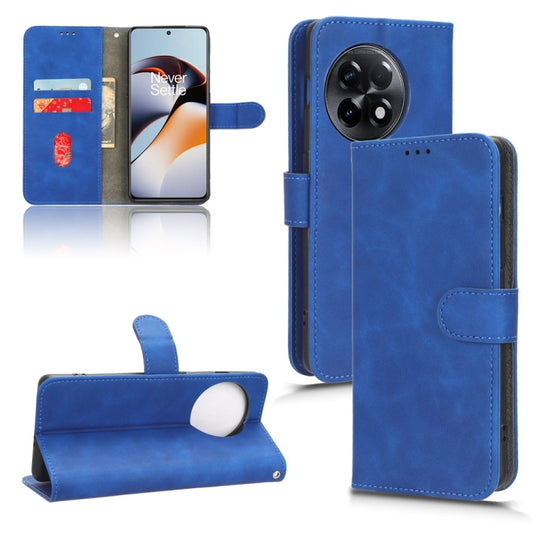 For OnePlus 11R 5G / Ace 2 5G Skin Feel Magnetic Flip Leather Phone Case(Blue) - OnePlus Cases by PMC Jewellery | Online Shopping South Africa | PMC Jewellery