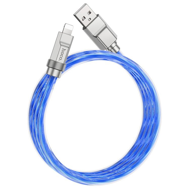 hoco U113 2.4A USB to 8 Pin Silicone Data Cable, Length: 1m(Blue) - Normal Style Cable by hoco | Online Shopping South Africa | PMC Jewellery