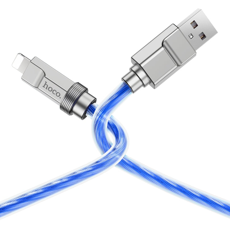 hoco U113 2.4A USB to 8 Pin Silicone Data Cable, Length: 1m(Blue) - Normal Style Cable by hoco | Online Shopping South Africa | PMC Jewellery