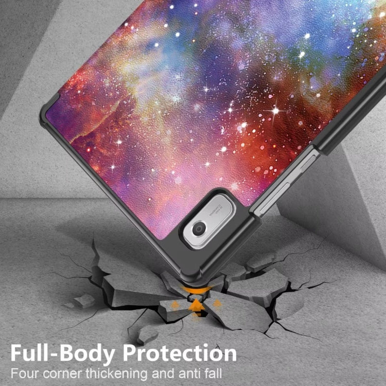 For Lenovo Tab M9 TB-310FU 3-folding Coloured Drawing Leather Smart Tablet Case(Milky Way) - free shipping - PMC TechLife - Order now!