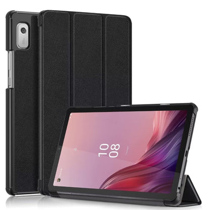 For Lenovo Tab M9 TB-310FU 3-folding Leather Smart Tablet Case(Black) - For Lenovo by PMC Jewellery | Online Shopping South Africa | PMC Jewellery