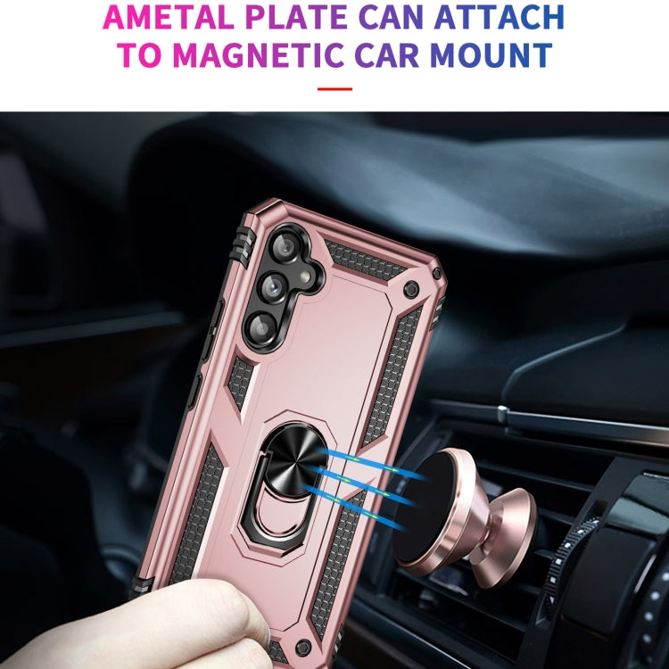 For Samsung Galaxy A34 Shockproof TPU + PC Phone Case with Holder(Rose Gold) - free shipping - PMC TechLife - Order now!
