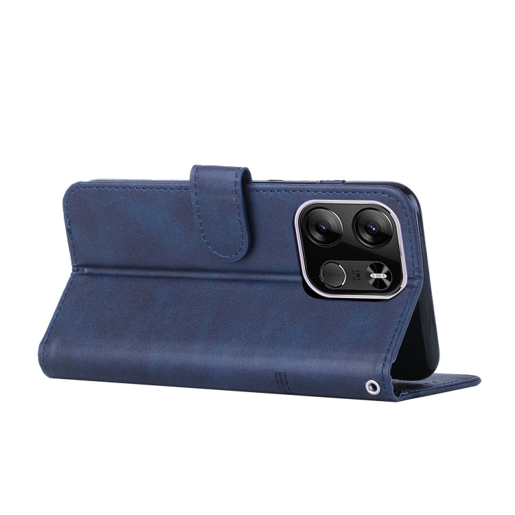 For Tecno Spark Go 2023 Stitching Calf Texture Buckle Leather Phone Case(Blue) - free shipping - PMC TechLife - Order now!