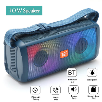 T&G TG345 Portable Outdoor Color LED Wireless Bluetooth Speaker(Blue) - Desktop Speaker by T&G | Online Shopping South Africa | PMC Jewellery