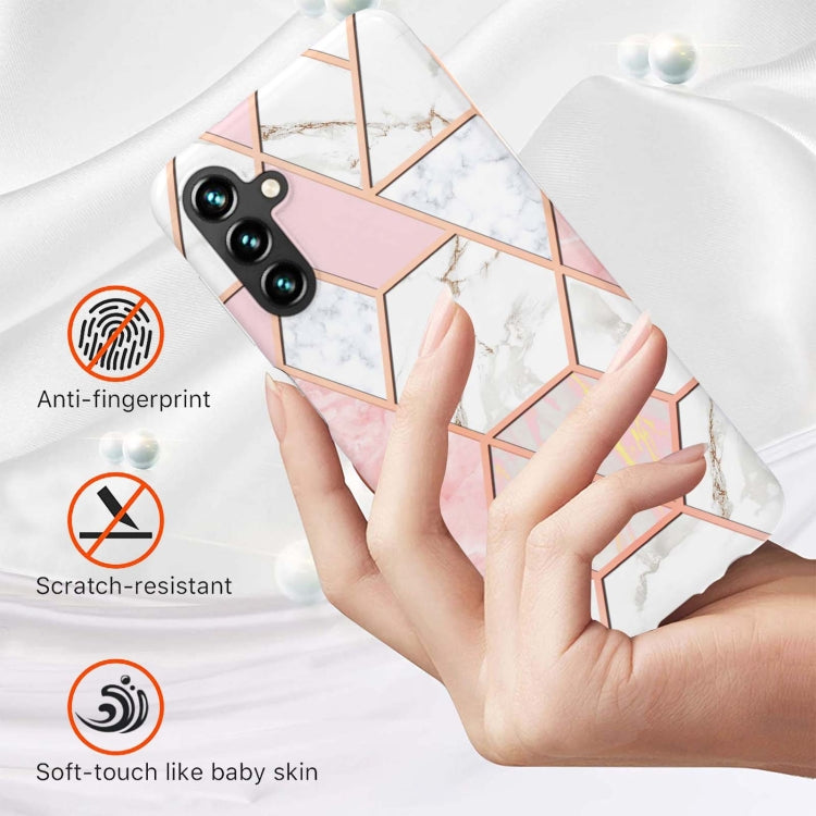 For Samsung Galaxy A34 5G Electroplating Splicing Marble TPU Phone Case(Pink White) - free shipping - PMC TechLife - Order now!