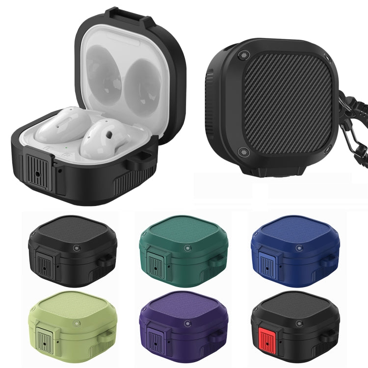 Wireless Earphones Silicone Case with Switch & Carabiner for Samsung Galaxy Buds Live / Buds2 / Buds Pro / Buds2 Pro(Purple) - Samsung Earphone Case by PMC Jewellery | Online Shopping South Africa | PMC Jewellery