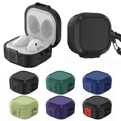 Wireless Earphones Silicone Case with Switch & Carabiner for Samsung Galaxy Buds Live / Buds2 / Buds Pro / Buds2 Pro(Dark Green) - Samsung Earphone Case by PMC Jewellery | Online Shopping South Africa | PMC Jewellery