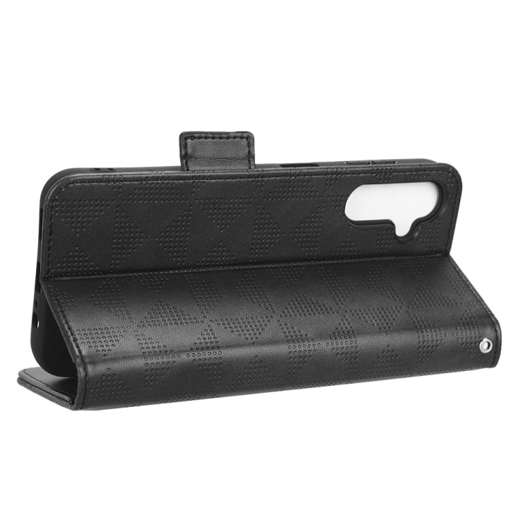 For Samsung Galaxy A24 4G Symmetrical Triangle Leather Phone Case(Black) - free shipping - PMC TechLife - Order now!